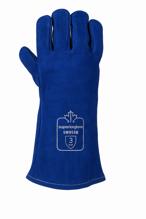Endura 505BUWS blue leather welding gloves, pair 