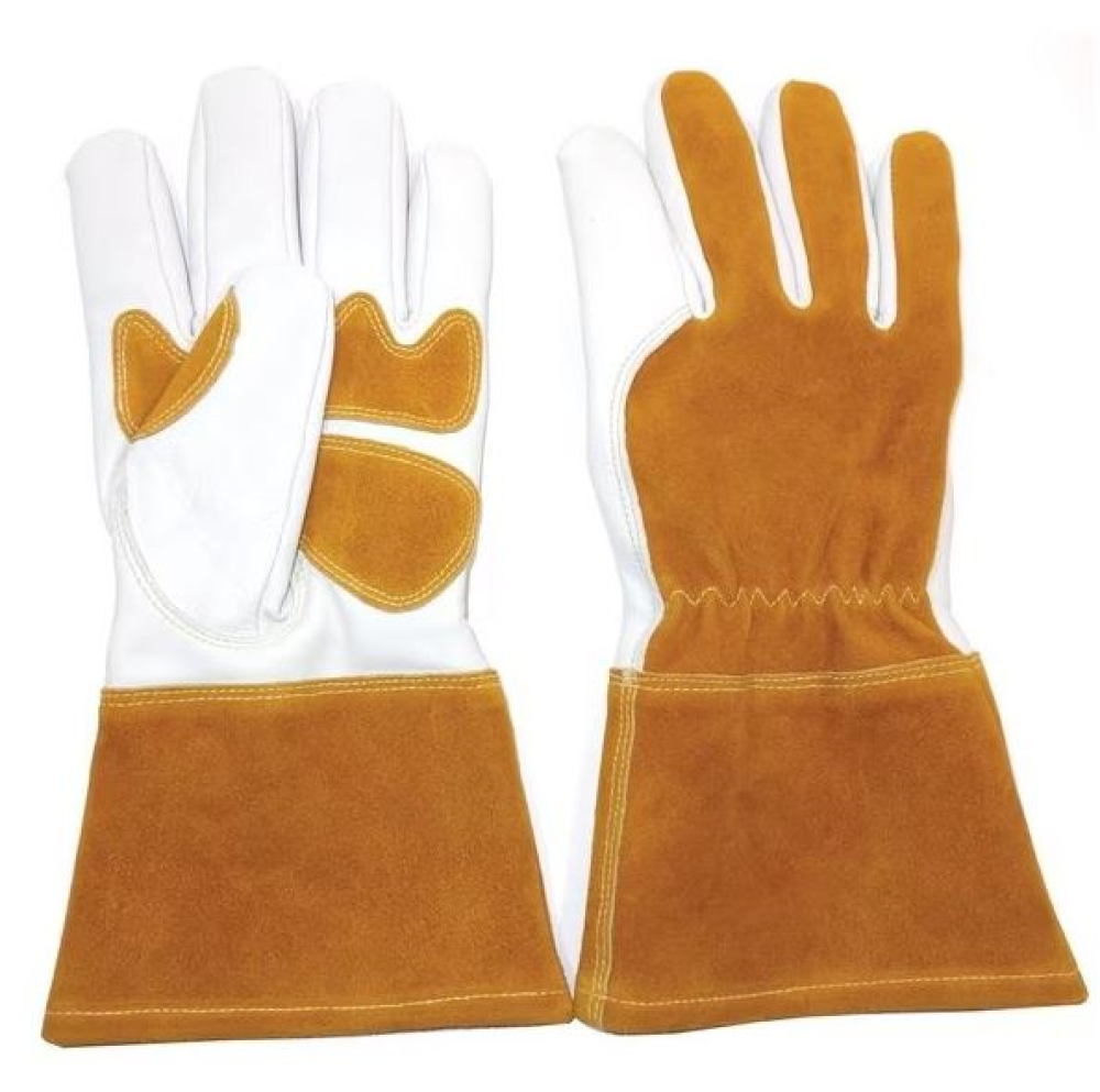 Powerweld brown premium goatskin MIG welding gloves, pair Large