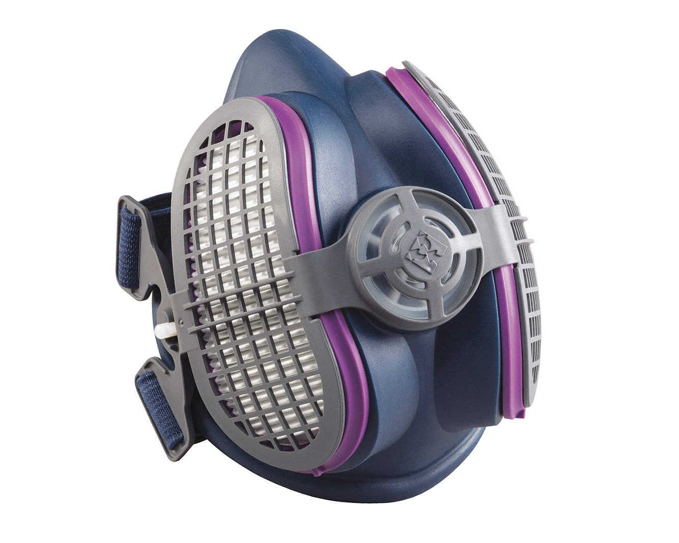 Miller LPR-100 half-mask respirator with P100 OV relief filters attached S/M