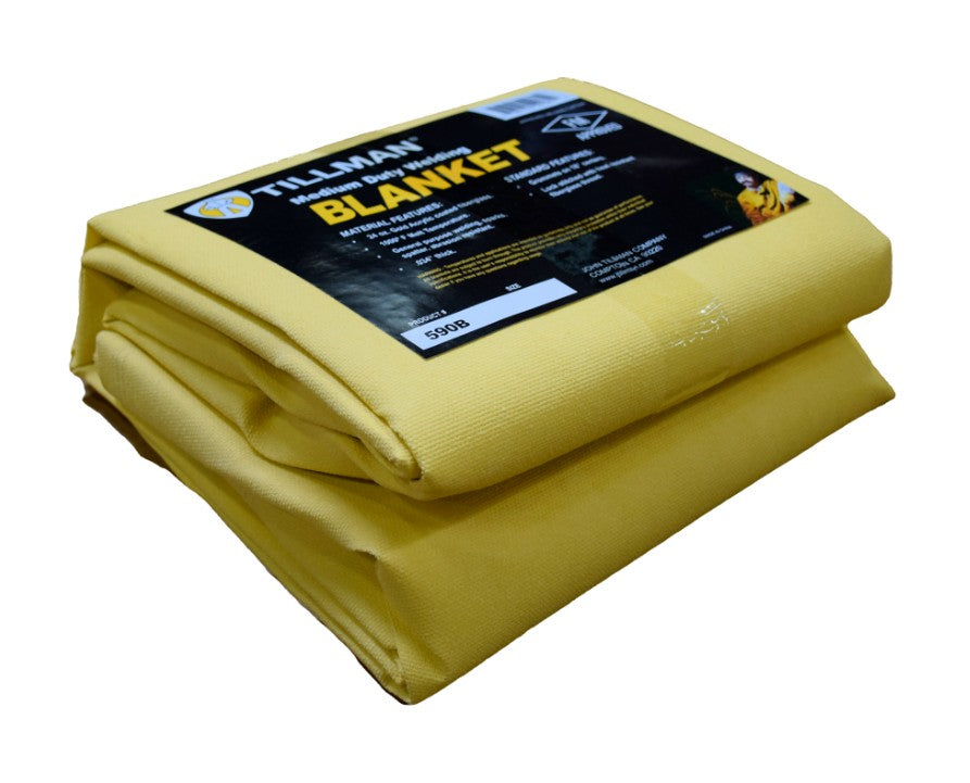 Tillman ArcDefender yellow acrylic coated fiberglass welding blanket 6' X 6'