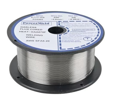 Powerweld flux-cored welding wire, silver 2 lb spool Powerweld