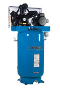 Omega blue 5 HP 80-gallon industrial air compressor, upright tank