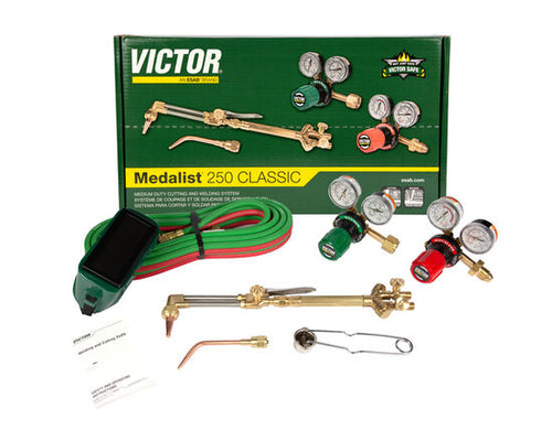 Victor Medalist 250 Classic oxy-acetylene torch kit with hoses and regulators