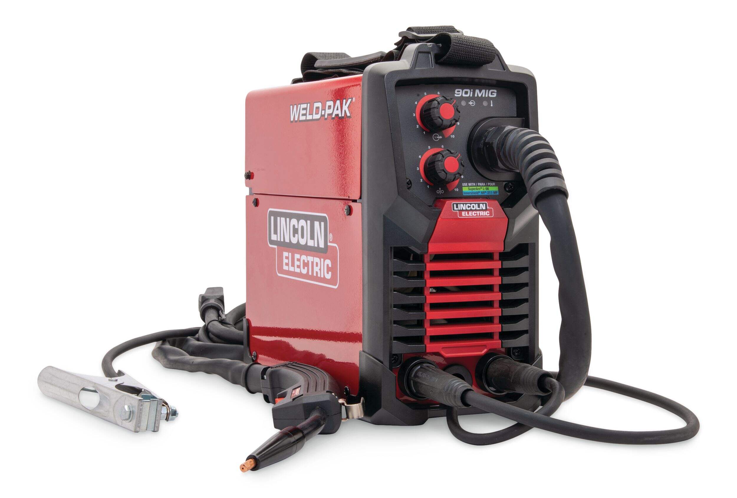Lincoln Electric MIG 90i red 120V inverter welder, compact portable unit